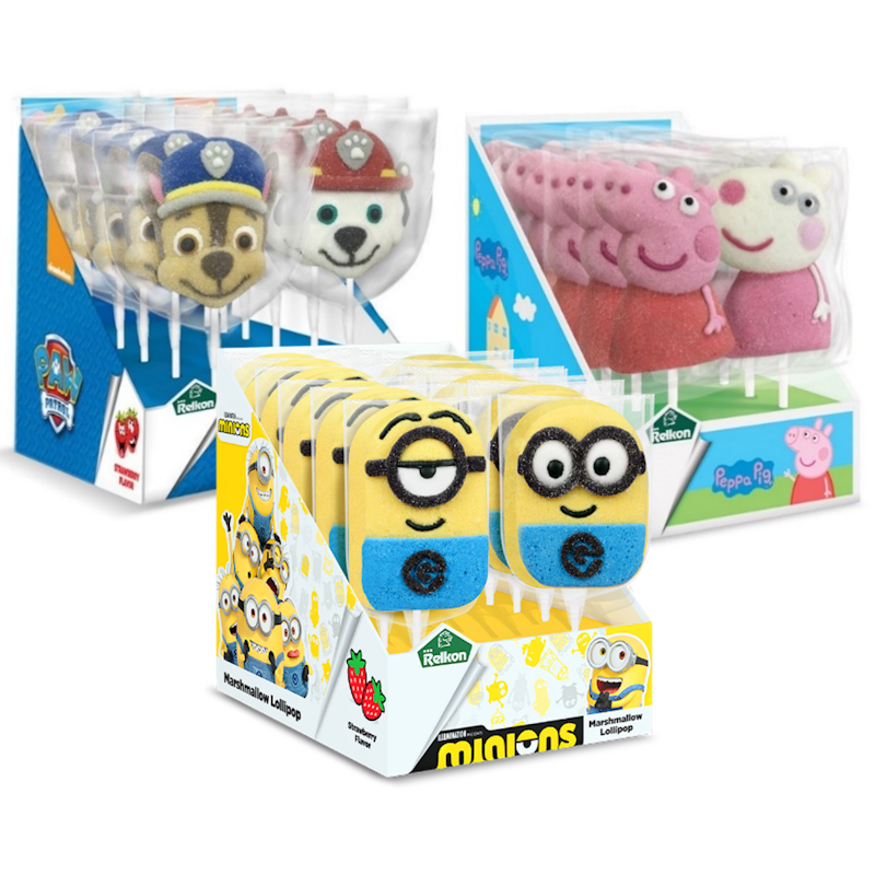 Vaahtokarkkitikkarit Ryhmä Hau, Minions, Pipsa Possu